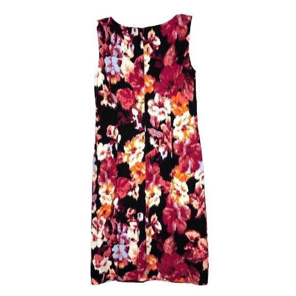 NWT - CHICO’S Size 0 - Sleeveless Shift Midi Knit Floral Dress - Standard Size 4 - Picture 2 of 10